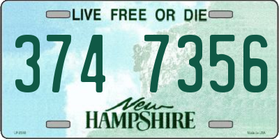 NH license plate 3747356