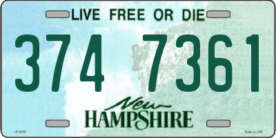 NH license plate 3747361