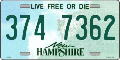 NH license plate 3747362