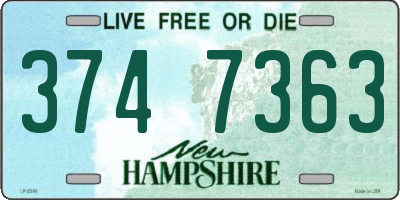 NH license plate 3747363