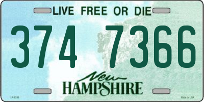 NH license plate 3747366