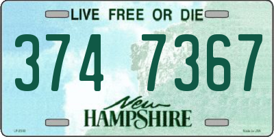 NH license plate 3747367