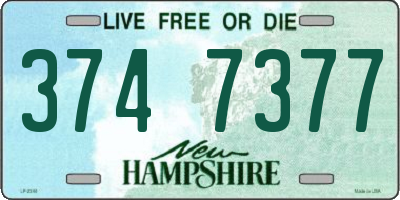 NH license plate 3747377