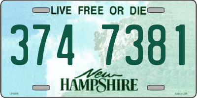 NH license plate 3747381