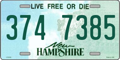 NH license plate 3747385