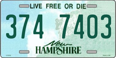 NH license plate 3747403
