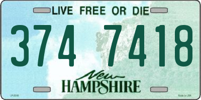 NH license plate 3747418