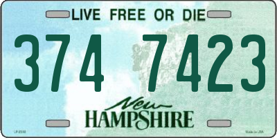 NH license plate 3747423