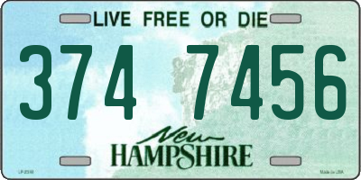 NH license plate 3747456