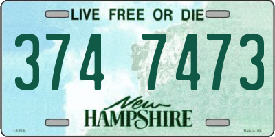 NH license plate 3747473