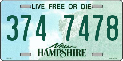 NH license plate 3747478