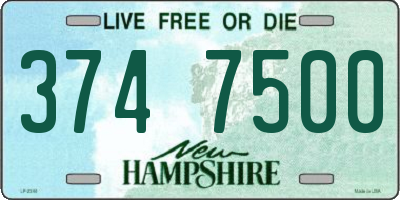 NH license plate 3747500