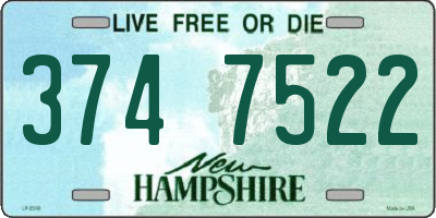 NH license plate 3747522