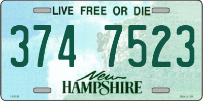 NH license plate 3747523