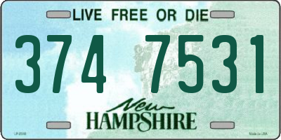 NH license plate 3747531