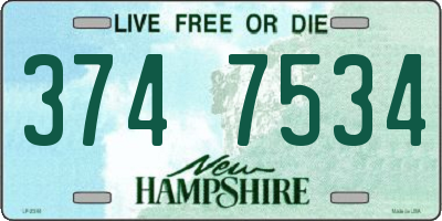 NH license plate 3747534