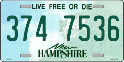 NH license plate 3747536