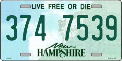 NH license plate 3747539