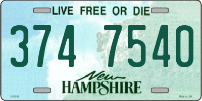 NH license plate 3747540