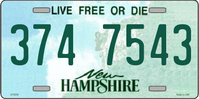 NH license plate 3747543