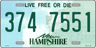 NH license plate 3747551