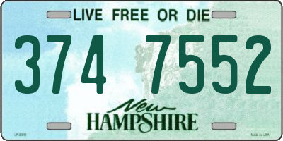 NH license plate 3747552