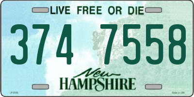 NH license plate 3747558