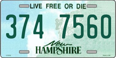 NH license plate 3747560