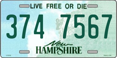 NH license plate 3747567