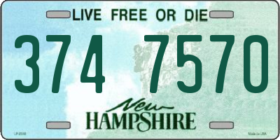 NH license plate 3747570