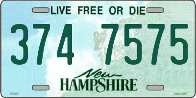 NH license plate 3747575