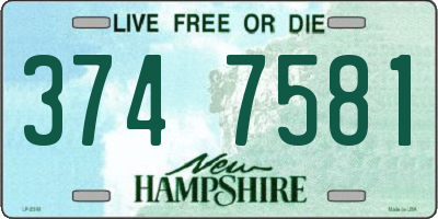 NH license plate 3747581