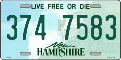 NH license plate 3747583