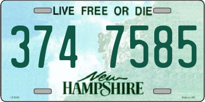 NH license plate 3747585