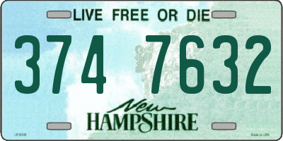 NH license plate 3747632