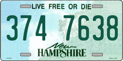 NH license plate 3747638