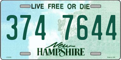 NH license plate 3747644