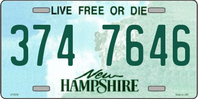 NH license plate 3747646