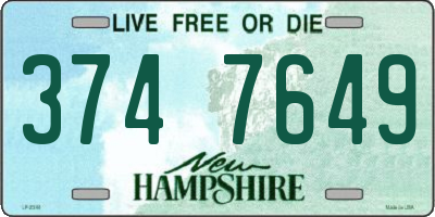 NH license plate 3747649