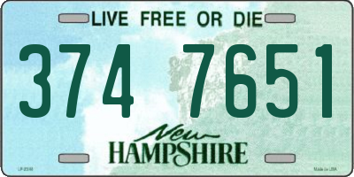 NH license plate 3747651