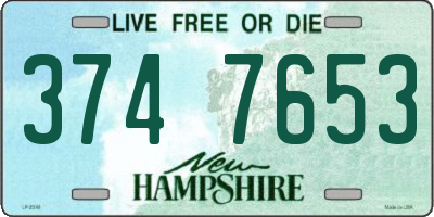 NH license plate 3747653