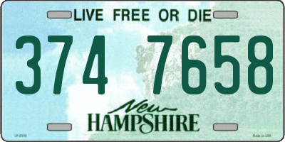 NH license plate 3747658