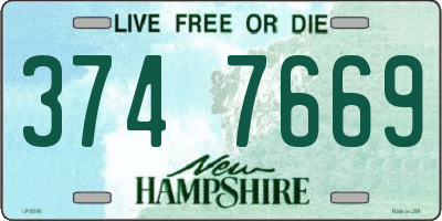 NH license plate 3747669
