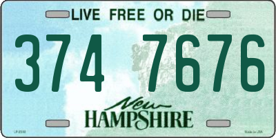 NH license plate 3747676