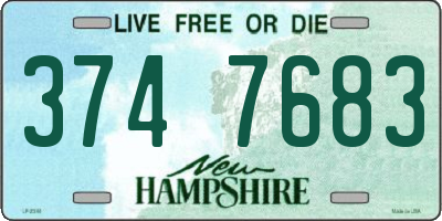 NH license plate 3747683