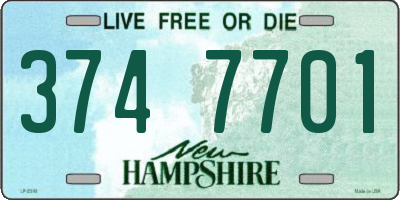 NH license plate 3747701