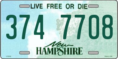 NH license plate 3747708