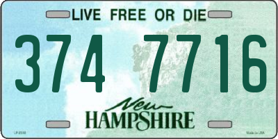 NH license plate 3747716