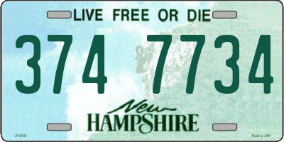 NH license plate 3747734