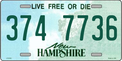 NH license plate 3747736